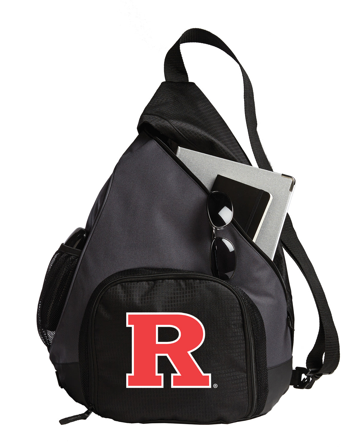 Rutgers Sling Backpack RU Bag with Soccer Ball or Volleyball Bag Sports Gear Compartment Practice Bag