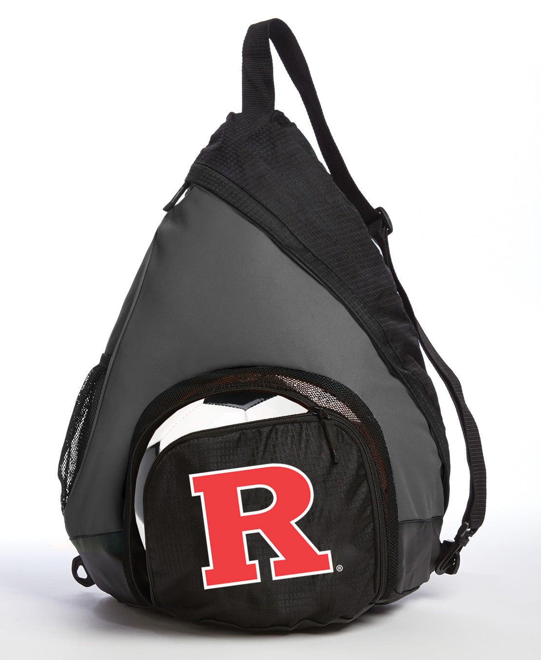 Rutgers Sling Backpack RU Bag with Soccer Ball or Volleyball Bag Sports Gear Compartment Practice Bag