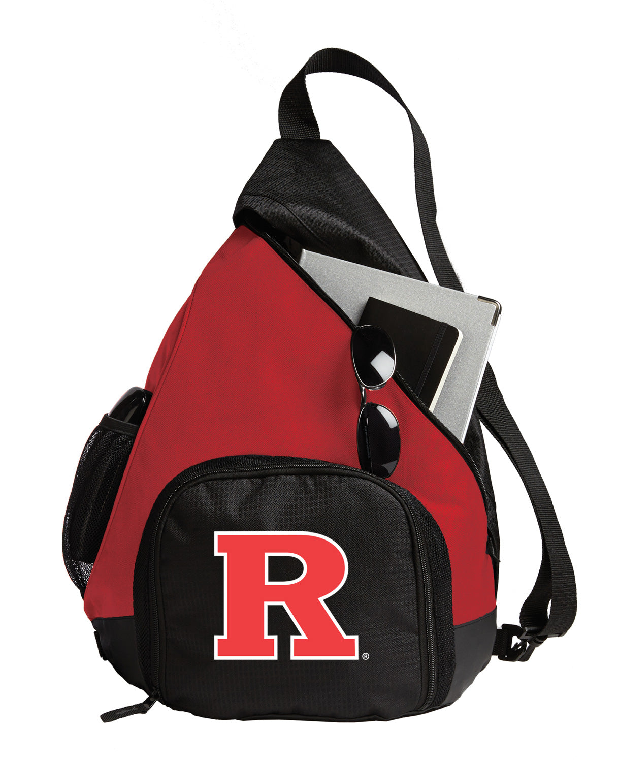 Rutgers Sling Backpack RU Bag with Soccer Ball or Volleyball Bag Sports Gear Compartment Practice Bag