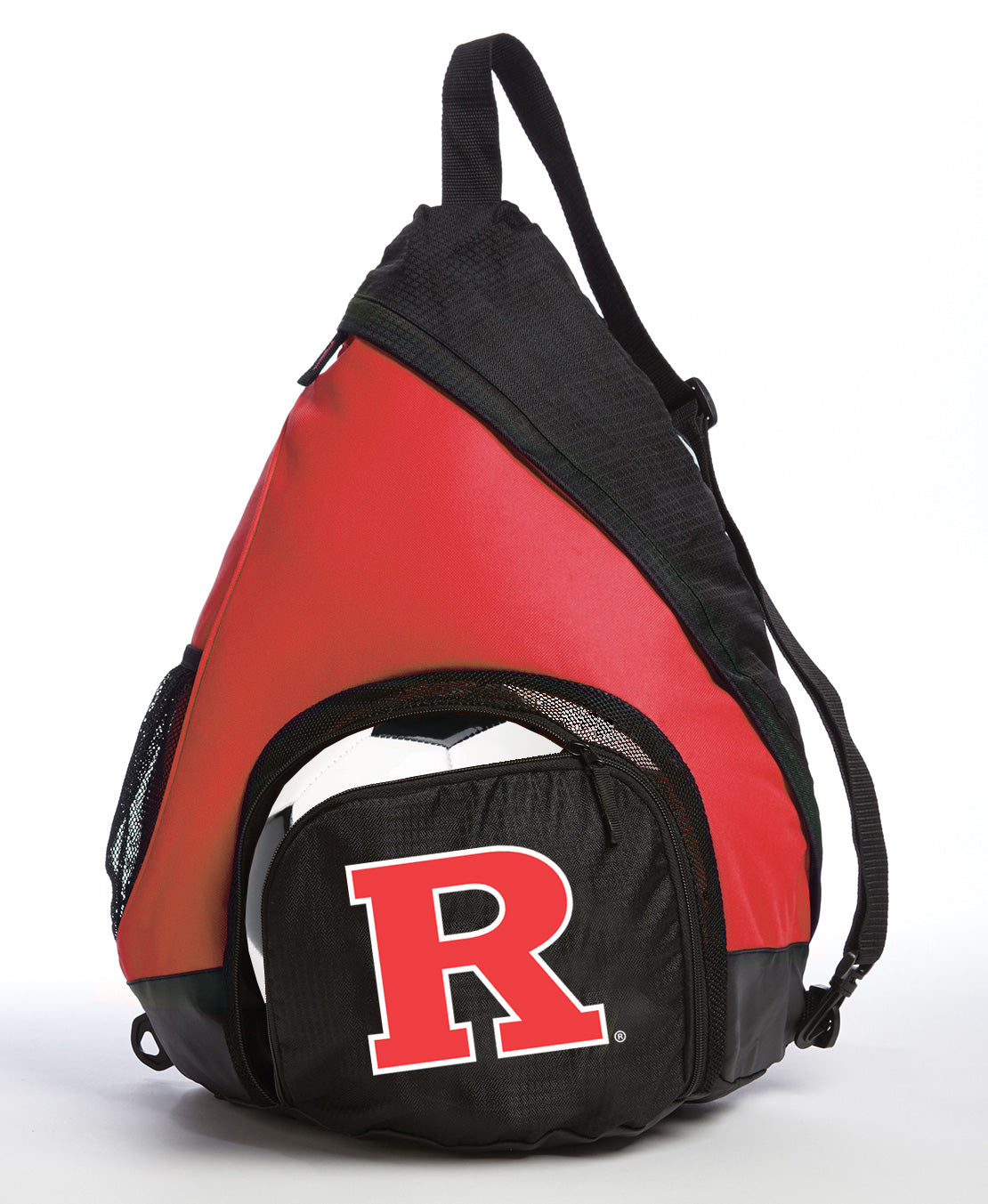 Rutgers Sling Backpack RU Bag with Soccer Ball or Volleyball Bag Sports Gear Compartment Practice Bag