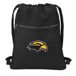 Southern Miss Canvas Drawstring Backpack USM Cotton Cinch Pack Bag