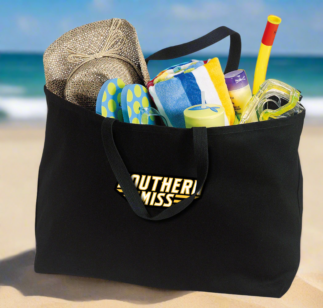 Southern Miss Large Tote Bag USM Golden Eagles Jumbo Tote for Beach Pool or Travel