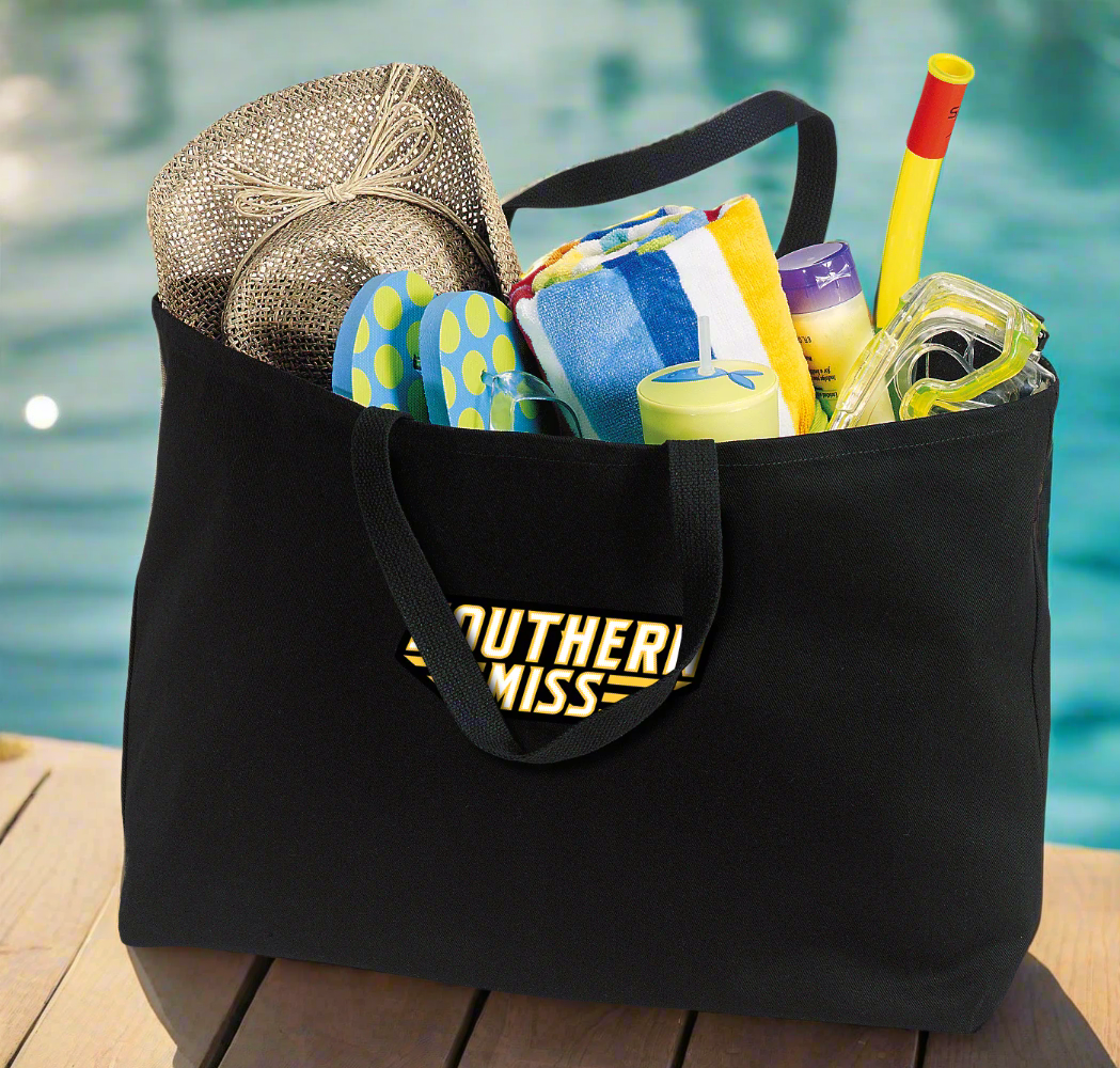 Southern Miss Large Tote Bag USM Golden Eagles Jumbo Tote for Beach Pool or Travel