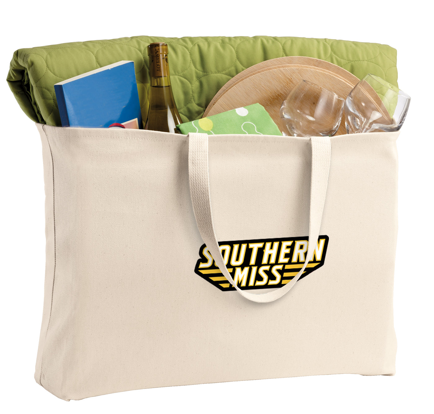 Southern Miss Large Tote Bag USM Golden Eagles Jumbo Tote for Beach Pool or Travel