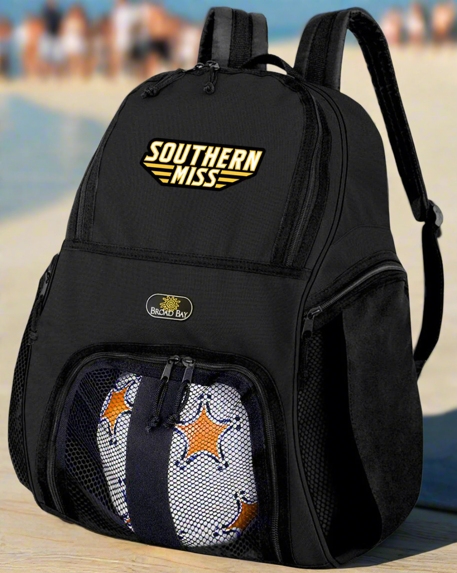 Southern Miss Soccer Ball Backpack or USM Golden Eagles Volleyball Sports Gear Bag