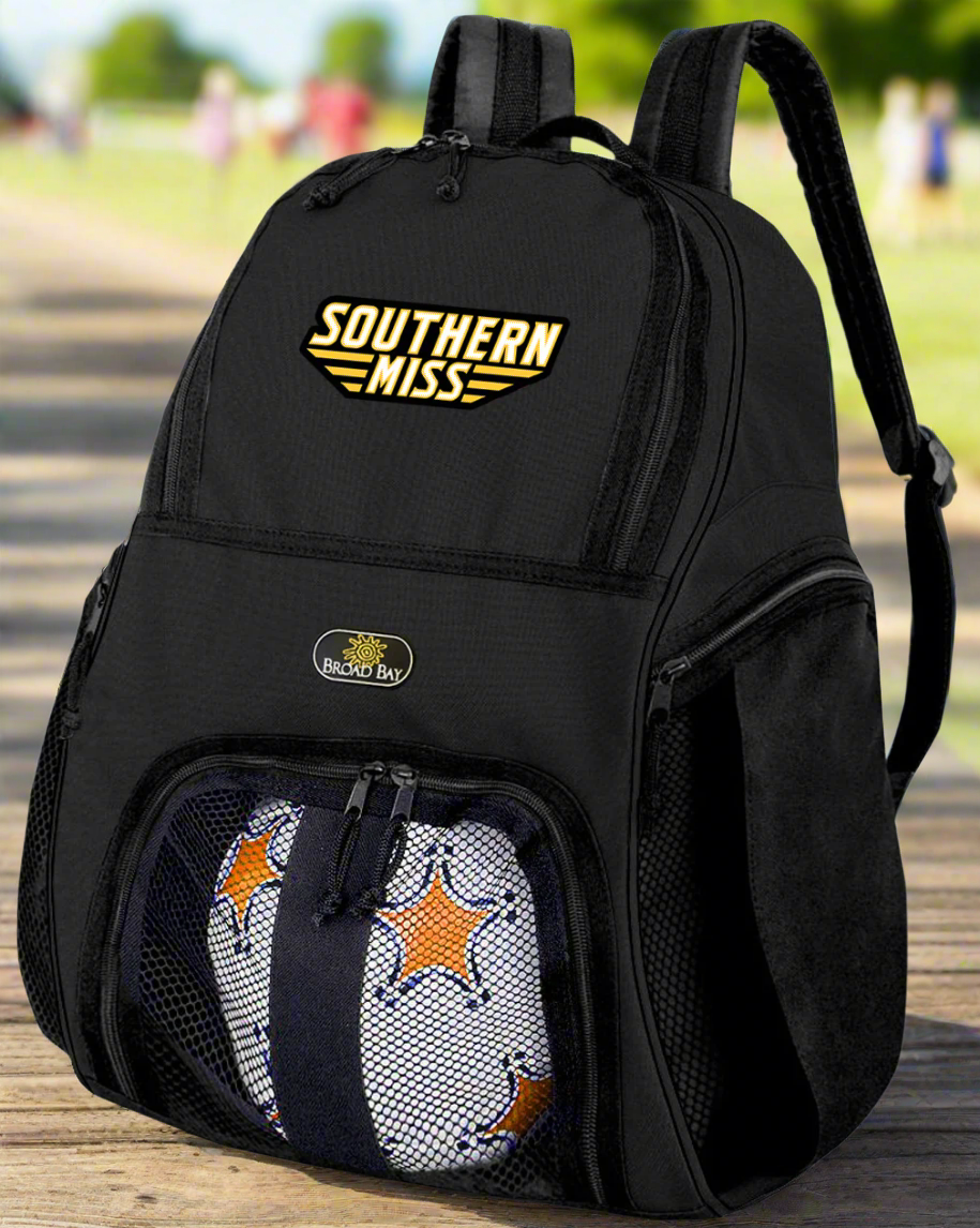 Southern Miss Soccer Ball Backpack or USM Golden Eagles Volleyball Sports Gear Bag