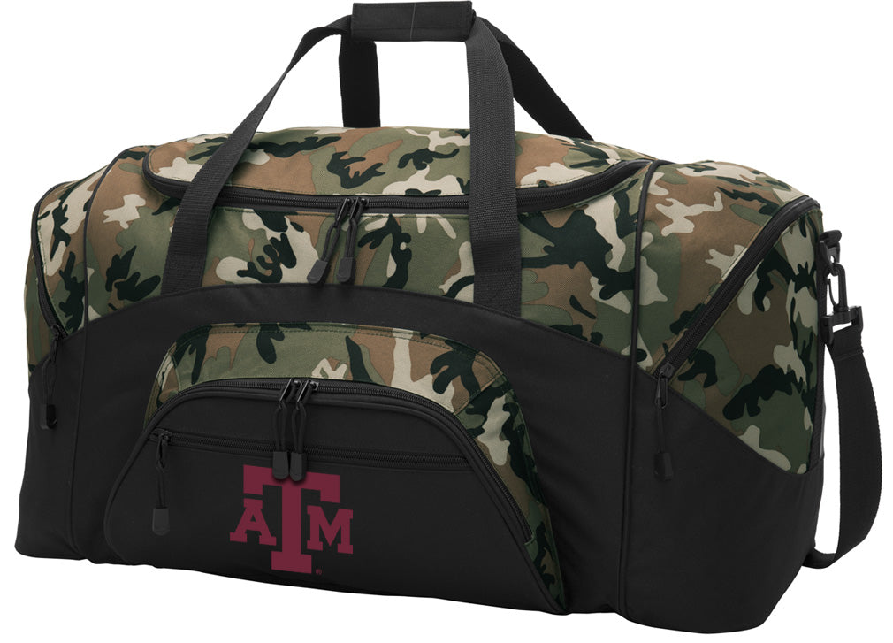 Texas A&M Large Camo Duffel Bag Aggies Suitcase or Sports Gear Bag