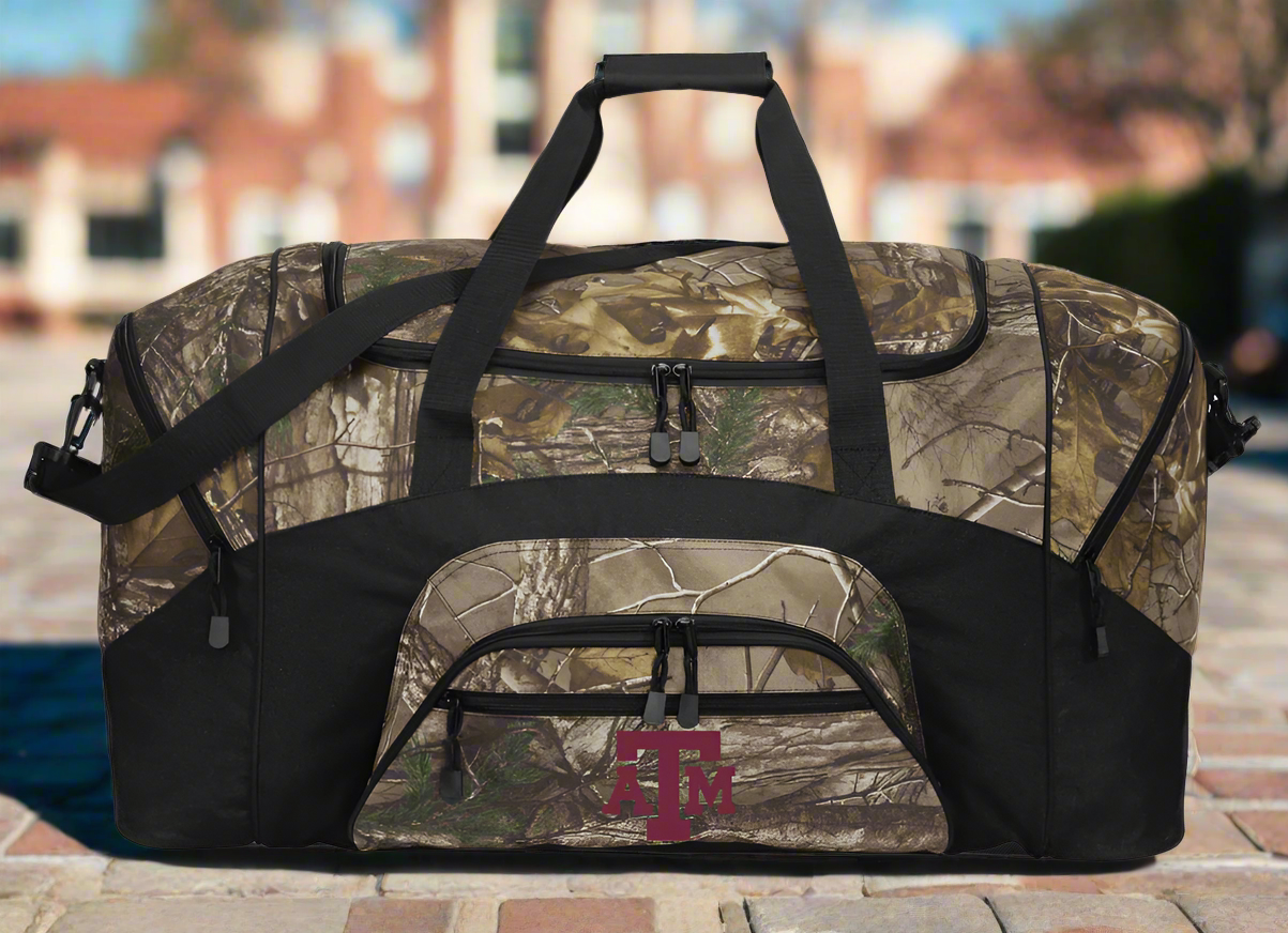 Texas A&M Camo Duffel Bag Aggies Suitcase Travel Bag or Sports Gear Bag