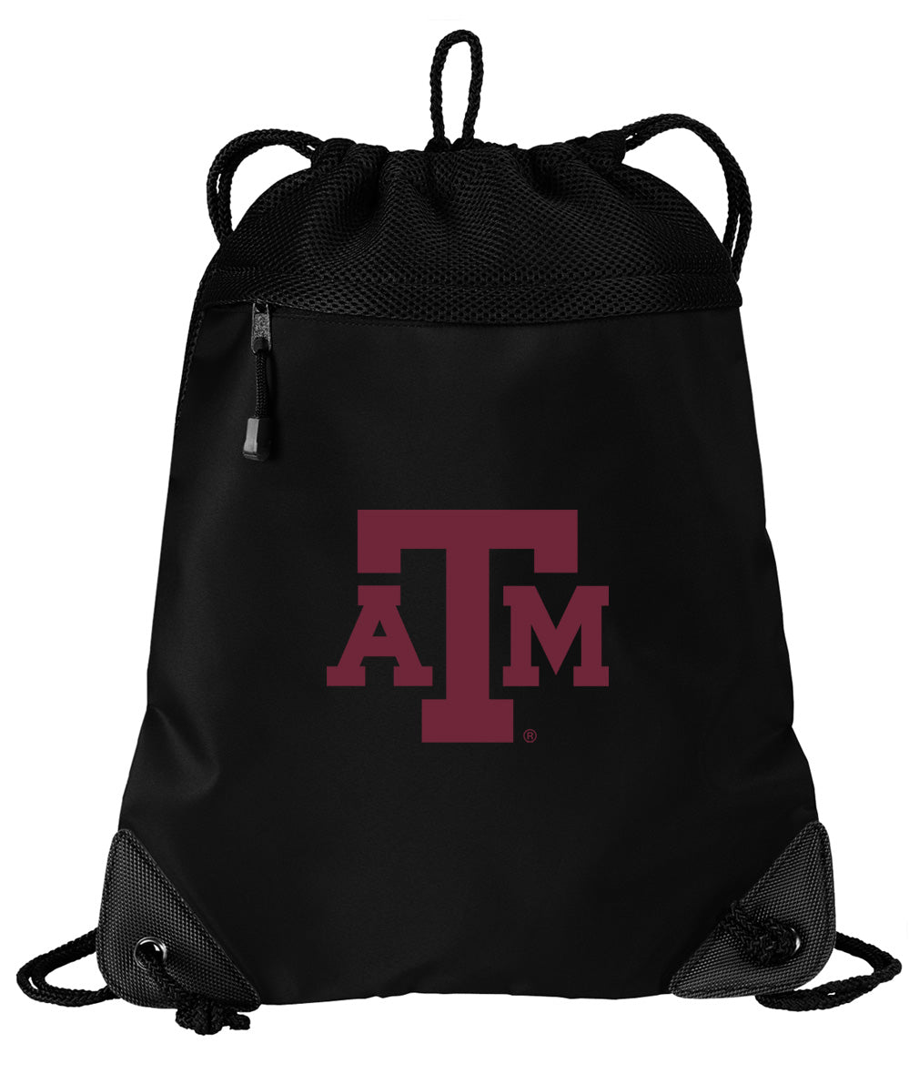 Texas A&M Drawstring Backpack Aggies Cinch Pack - Mesh & Microfiber