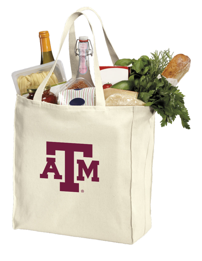 Texas A&M Grocery Shopping Bag Aggies Reusable Cotton Bag