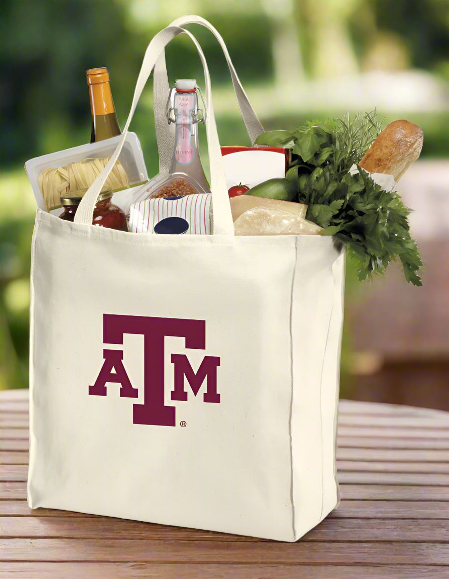 Texas A&M Grocery Shopping Bag Aggies Reusable Cotton Bag