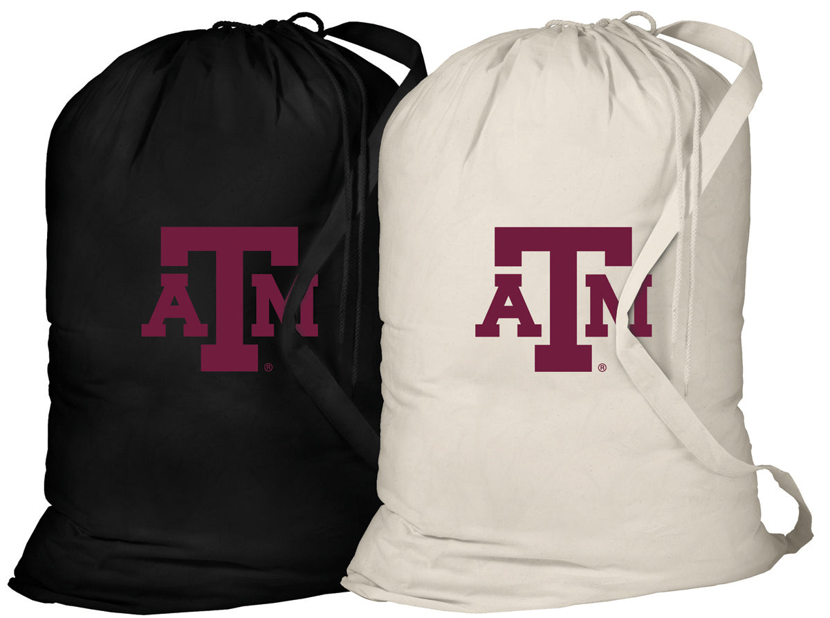 Texas A&M Laundry Bags 2 PC Set Aggies Clothes Bags