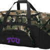 TCU Large Camo Duffel Bag Texas Christian Suitcase or Sports Gear Bag