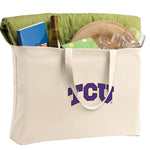 TCU Large Tote Bag Texas Christian Jumbo Tote for Beach Pool or Travel