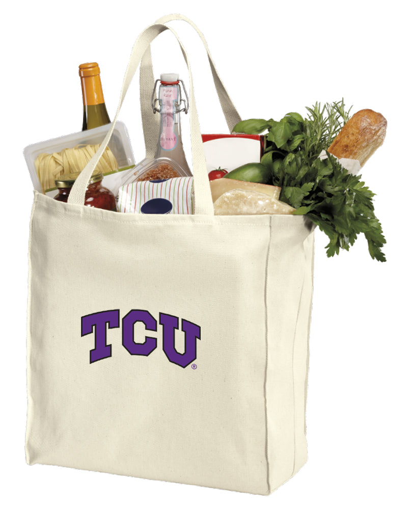 TCU Grocery Shopping Bag Texas Christian Reusable Cotton Bag