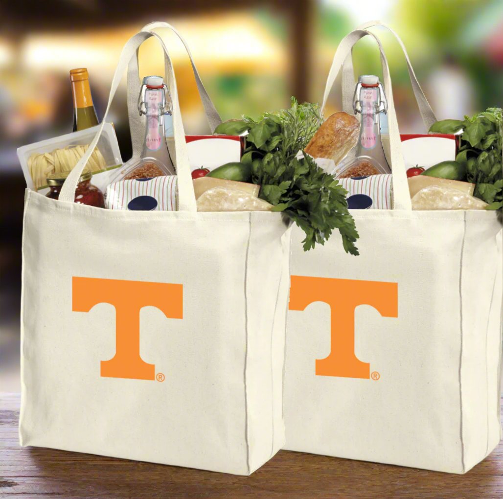 Tennessee Grocery Shopping Bags 2 PC SET UT Vols Reusable Cotton Bags