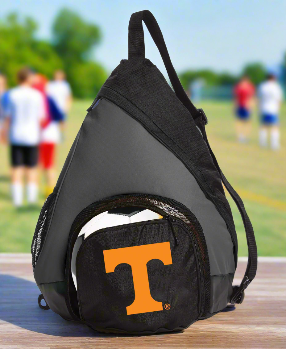 Tennessee Sling Backpack UT Vols Bag with Soccer Ball or Volleyball Bag Sports Gear Compartment Practice Bag