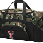 Texas Tech Large Camo Duffel Bag TTU Suitcase or Sports Gear Bag