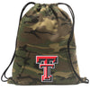 Texas Tech Camo Drawstring Backpack TTU Hoody Style Cinch Pack Bag