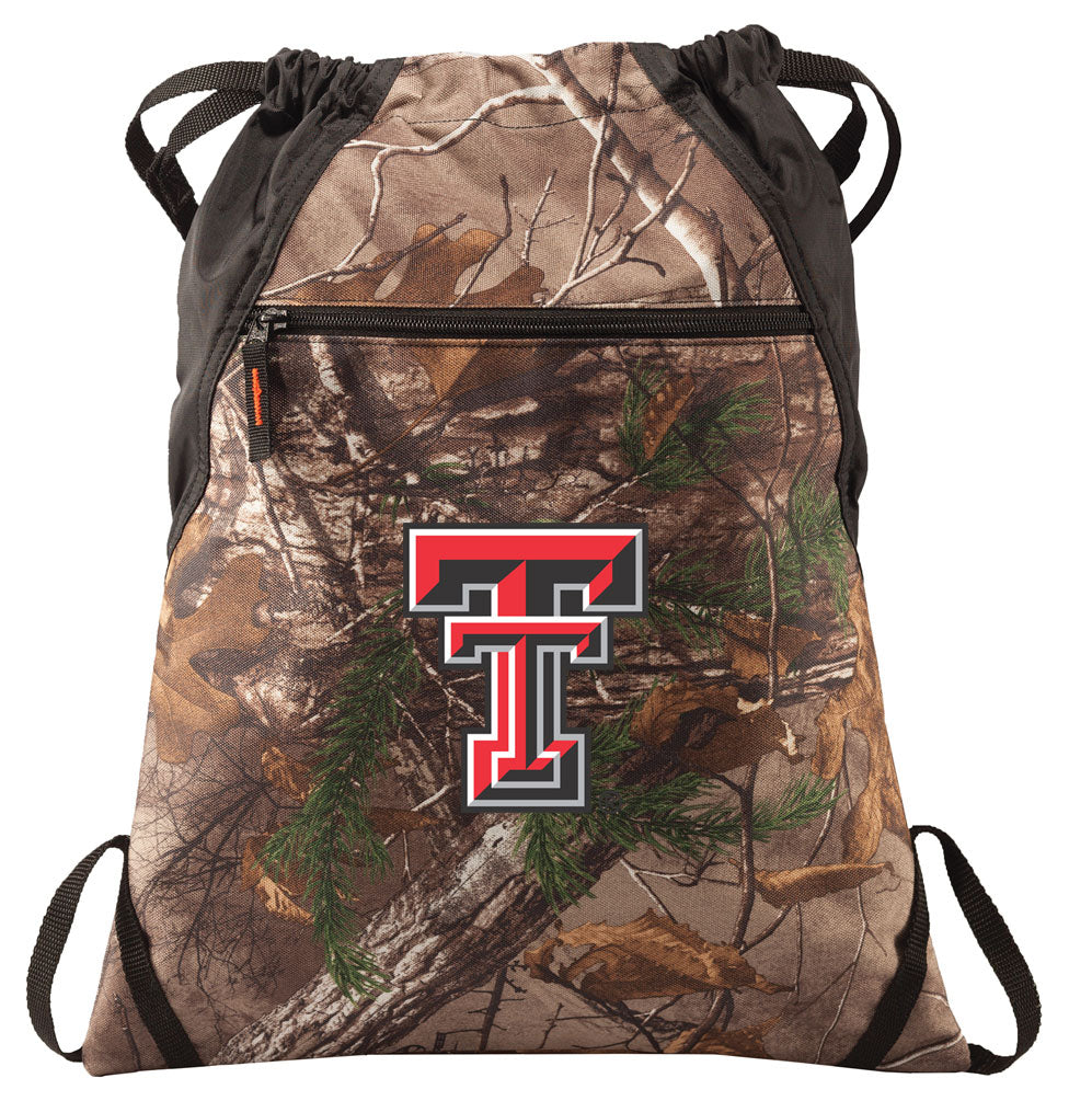 Texas Tech Camo Cinch Pack TTU Drawstring Backpack Bag