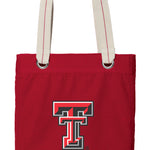 Texas Tech Tote Bag TTU Deluxe Canvas Shoulder Bag