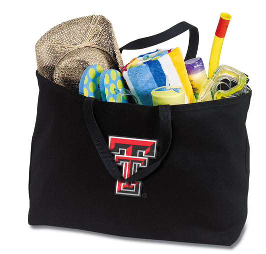 Texas Tech Large Tote Bag TTU Jumbo Tote for Beach Pool or Travel