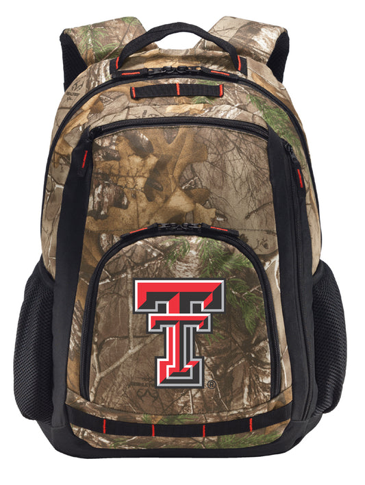 Texas Tech Camo Backpack TTU Laptop Computer Backpack