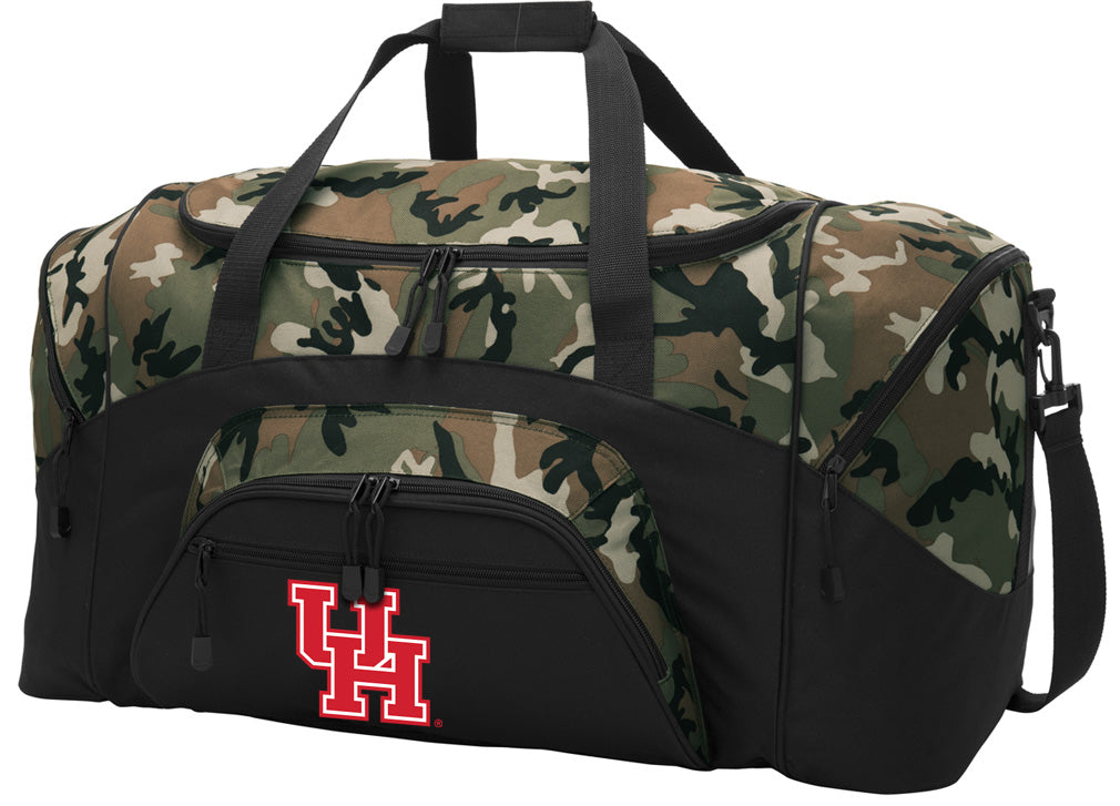 UH Large Camo Duffel Bag University of Houston Suitcase or Sports Gear Bag