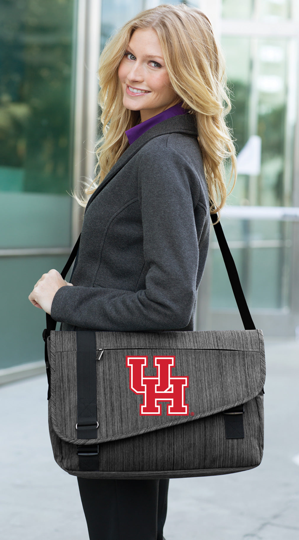 University of Houston Laptop Computer Bag UH Messenger Briefcase Bag