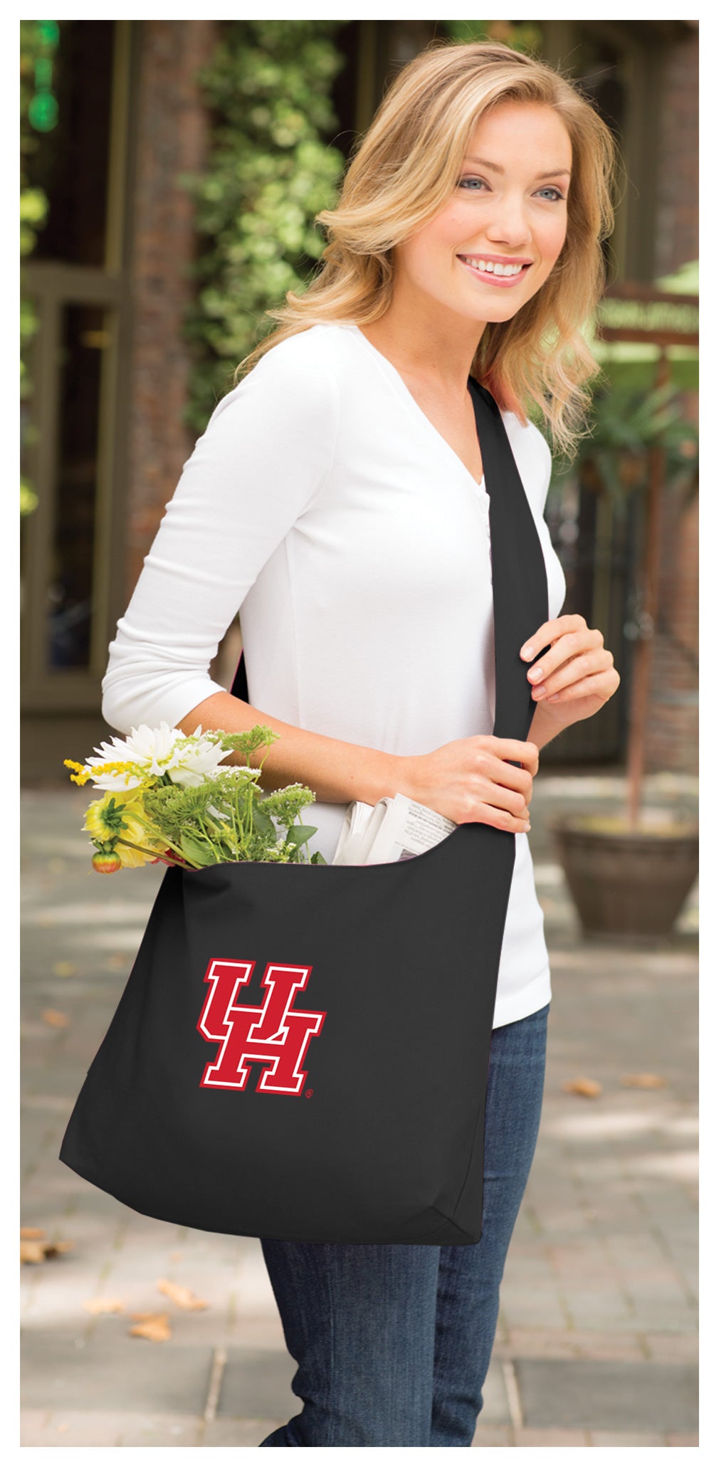 University of Houston Cross Body Bag UH Shoulder Tote Bag - Sling Style