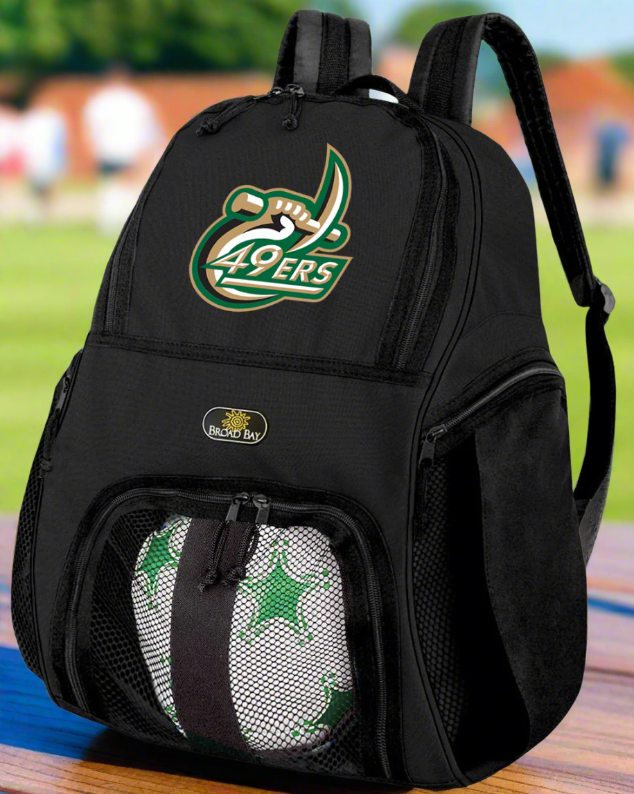 UNC Charlotte Soccer Ball Backpack or Charlotte 49ers Volleyball Sports Gear Bag