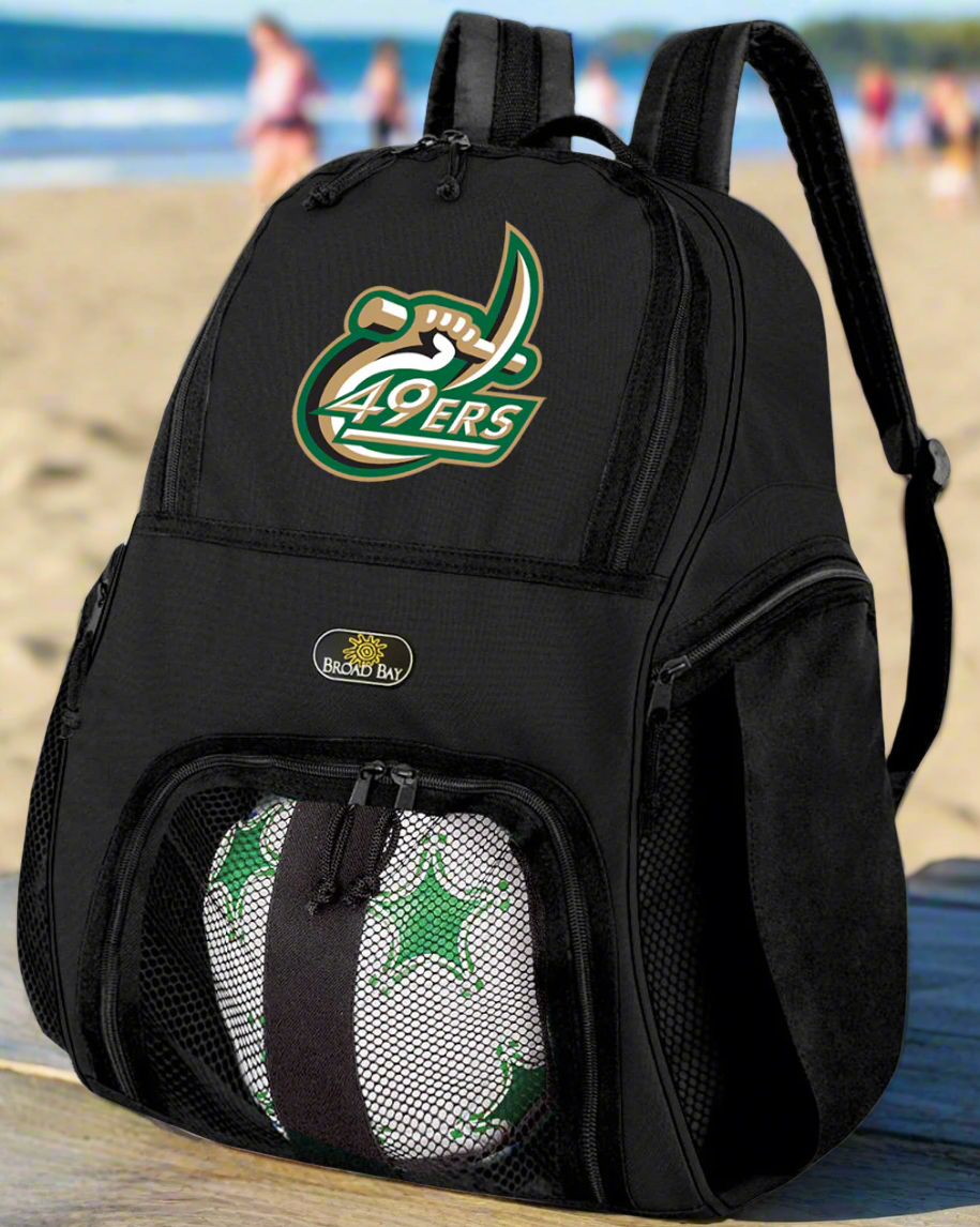 UNC Charlotte Soccer Ball Backpack or Charlotte 49ers Volleyball Sports Gear Bag