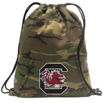 University of South Carolina Camo Drawstring Backpack USC Gamecocks Hoody Style Cinch Pack Bag