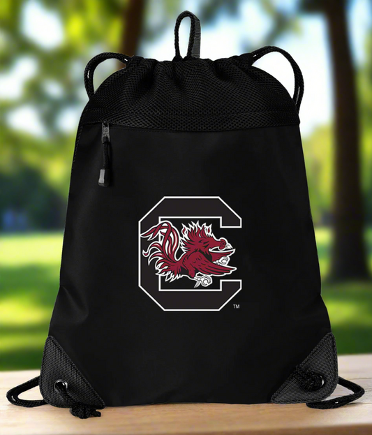 University of South Carolina Drawstring Backpack USC Gamecocks Cinch Pack - Mesh & Microfiber