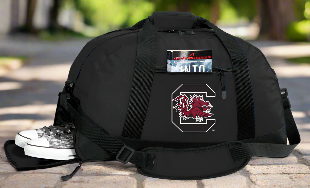 University of South Carolina Duffel Bag USC Gamecocks Gym or Sports Bag with Shoe Pocket