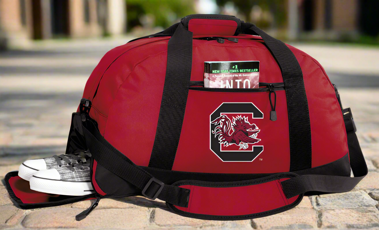 University of South Carolina Duffel Bag USC Gamecocks Gym or Sports Bag with Shoe Pocket