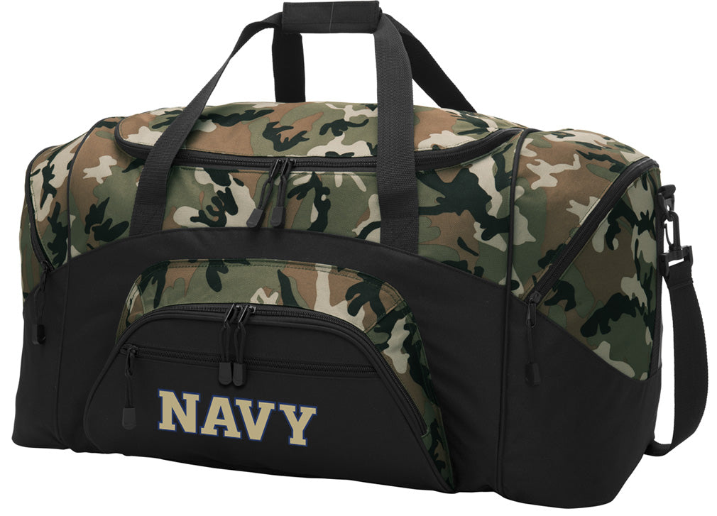 Naval Academy Large Camo Duffel Bag Navy Midshipmen Suitcase or Sports Gear Bag