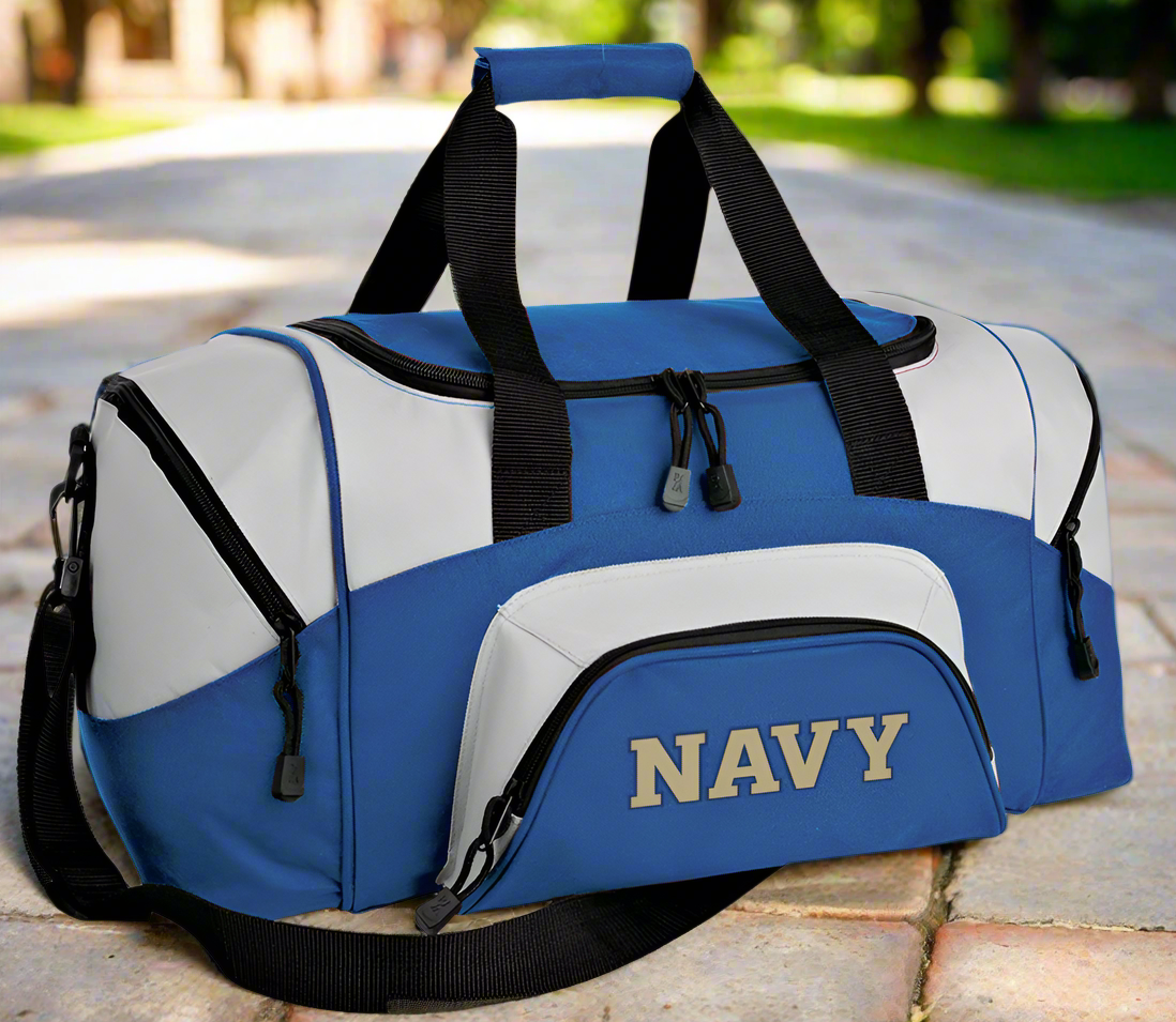 Naval Academy Small Duffel Bag Navy Midshipmen Carryon Suitcase or Gym Bag