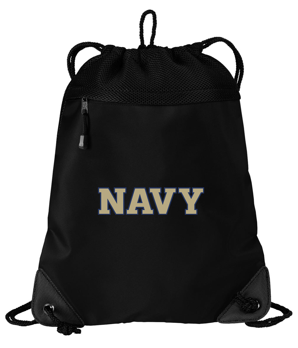 Naval Academy Drawstring Backpack Navy Midshipmen Cinch Pack - Mesh & Microfiber