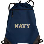 Naval Academy Drawstring Backpack Navy Midshipmen Cinch Pack - Mesh & Microfiber