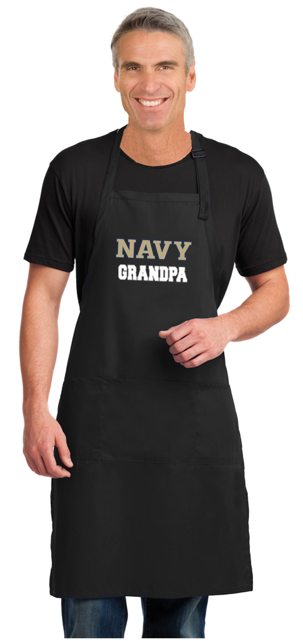 Naval Academy Large Apron Navy Midshipmen Apron - Adjustable with Pockets