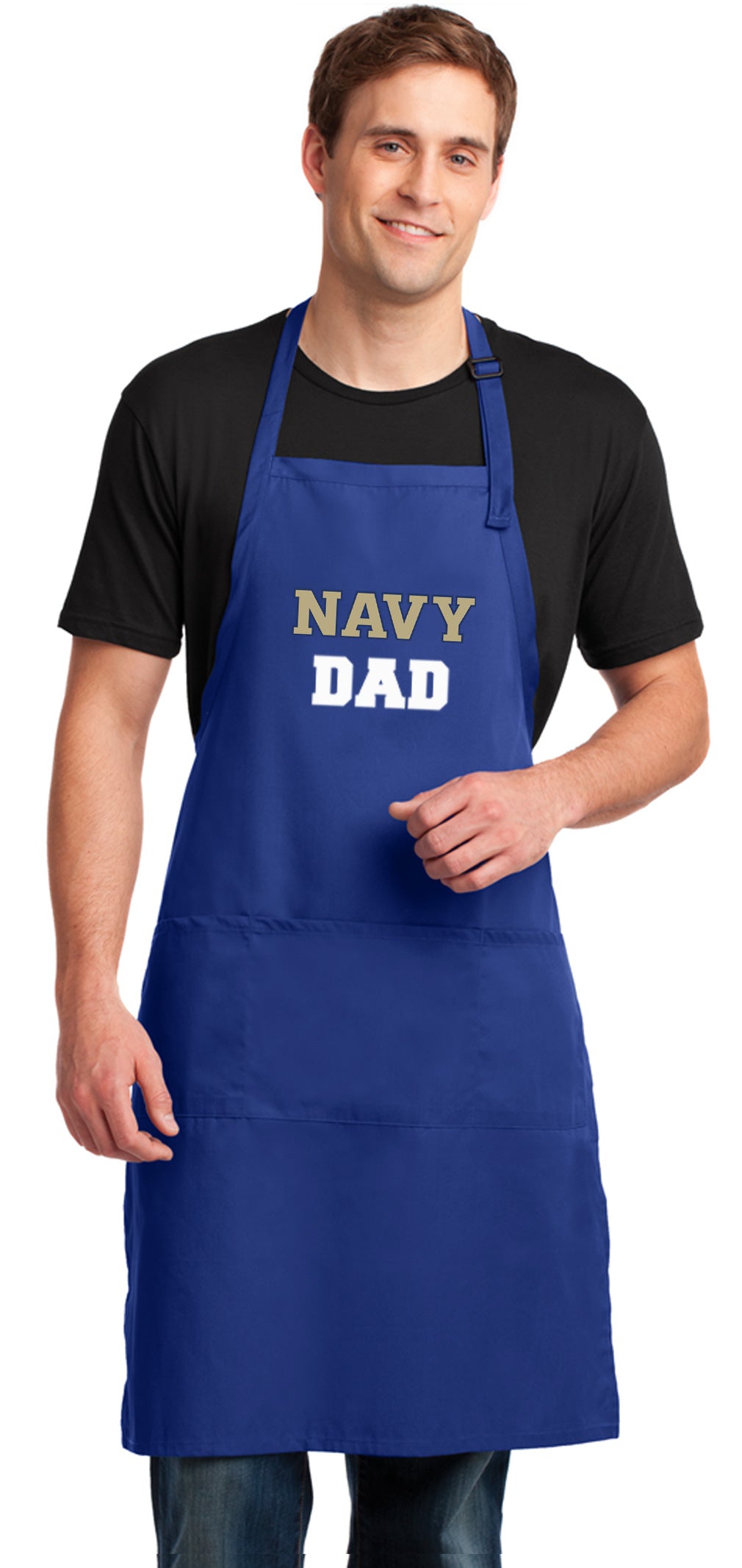 Naval Academy Large Apron Navy Midshipmen Apron - Adjustable with Pockets