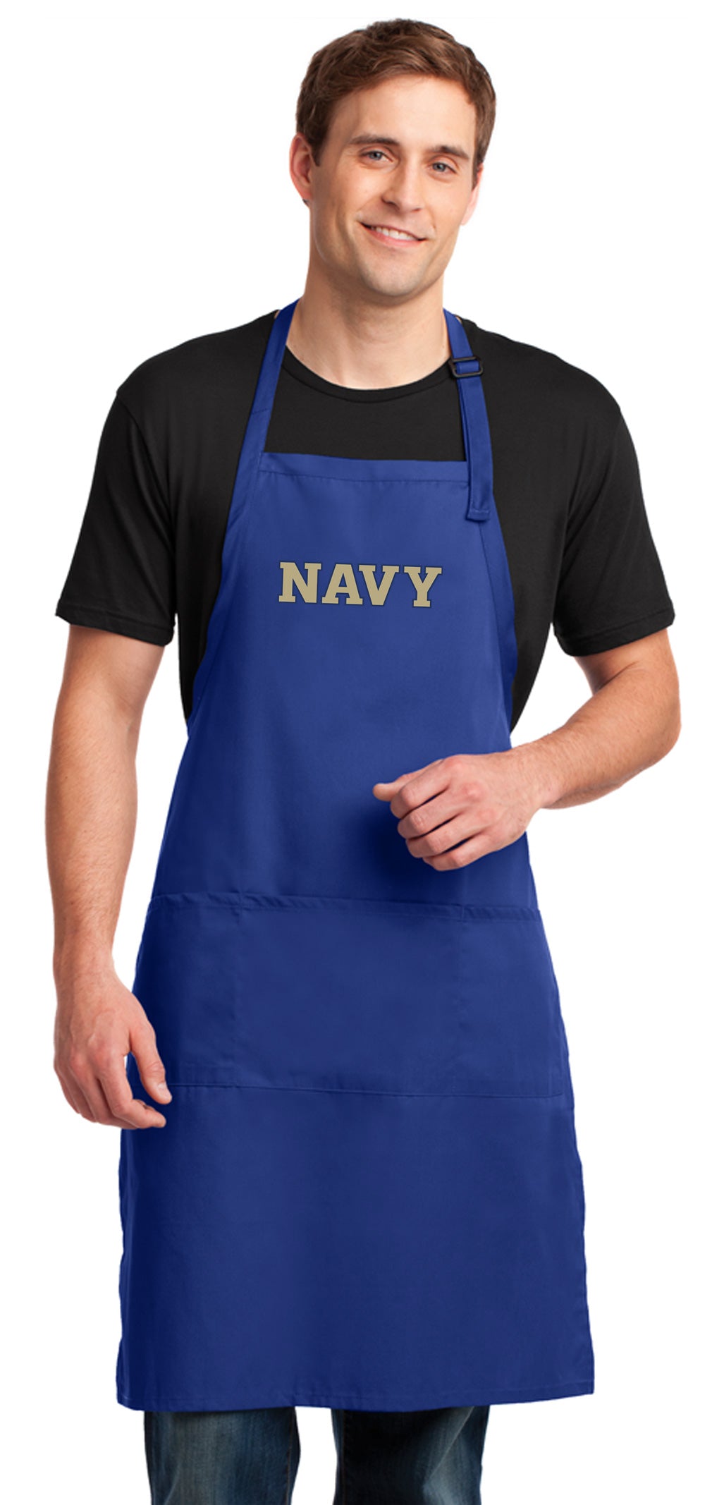 Naval Academy Large Apron Navy Midshipmen Apron - Adjustable with Pockets