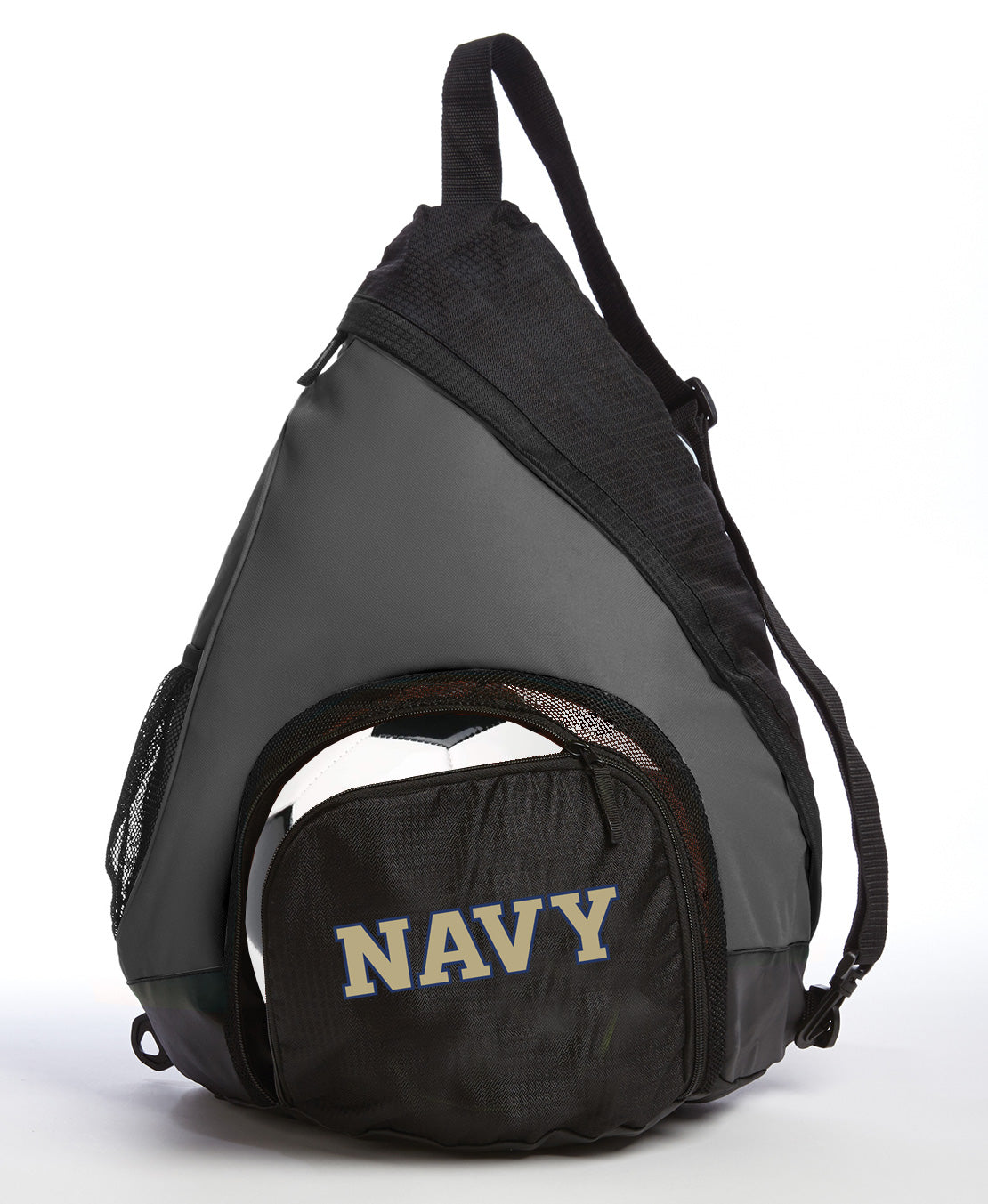 Naval Academy Sling Backpack Navy Midshipmen Bag with Soccer Ball or Volleyball Bag Sports Gear Compartment Practice Bag