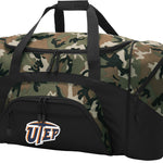 UTEP Large Camo Duffel Bag University of Texas El Paso Suitcase or Sports Gear Bag