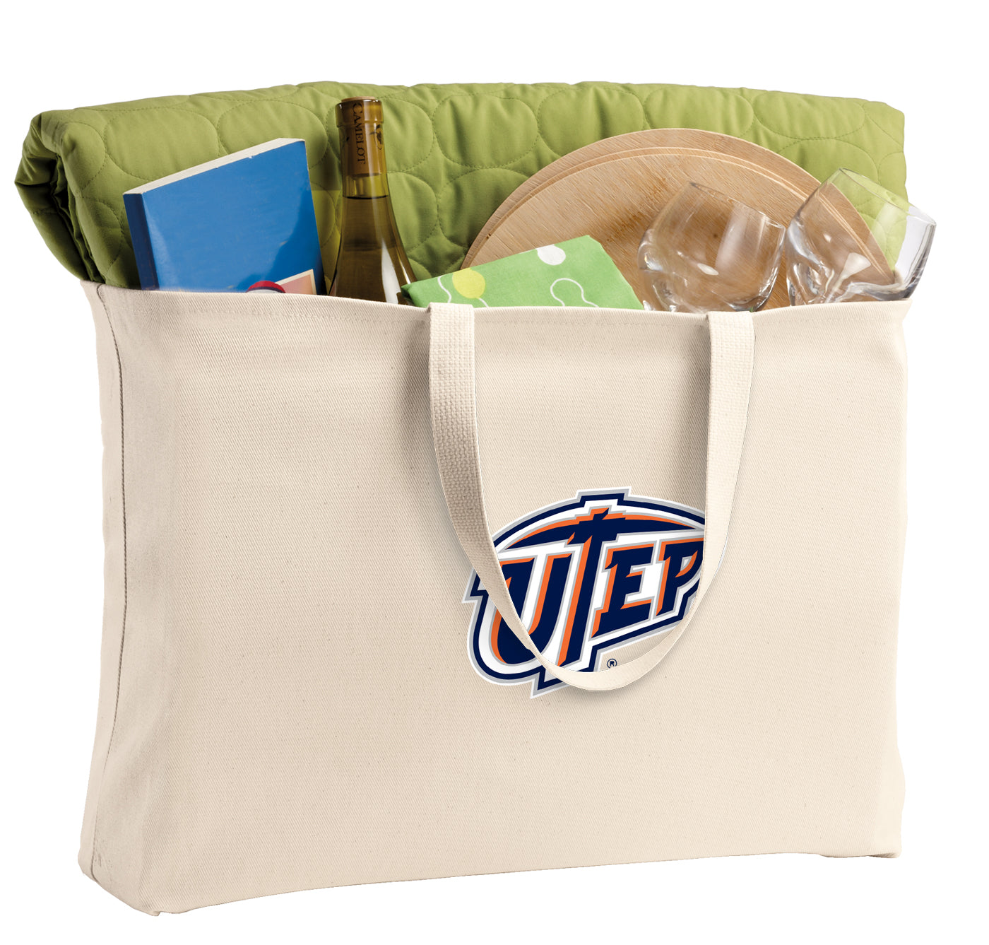 UTEP Large Tote Bag University of Texas El Paso Jumbo Tote for Beach Pool or Travel