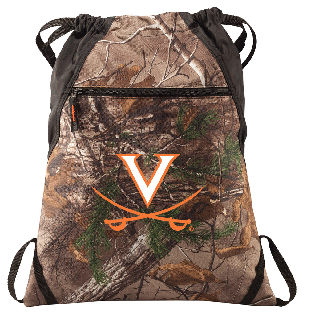 UVA Camo Cinch Pack University of Virginia Drawstring Backpack Bag