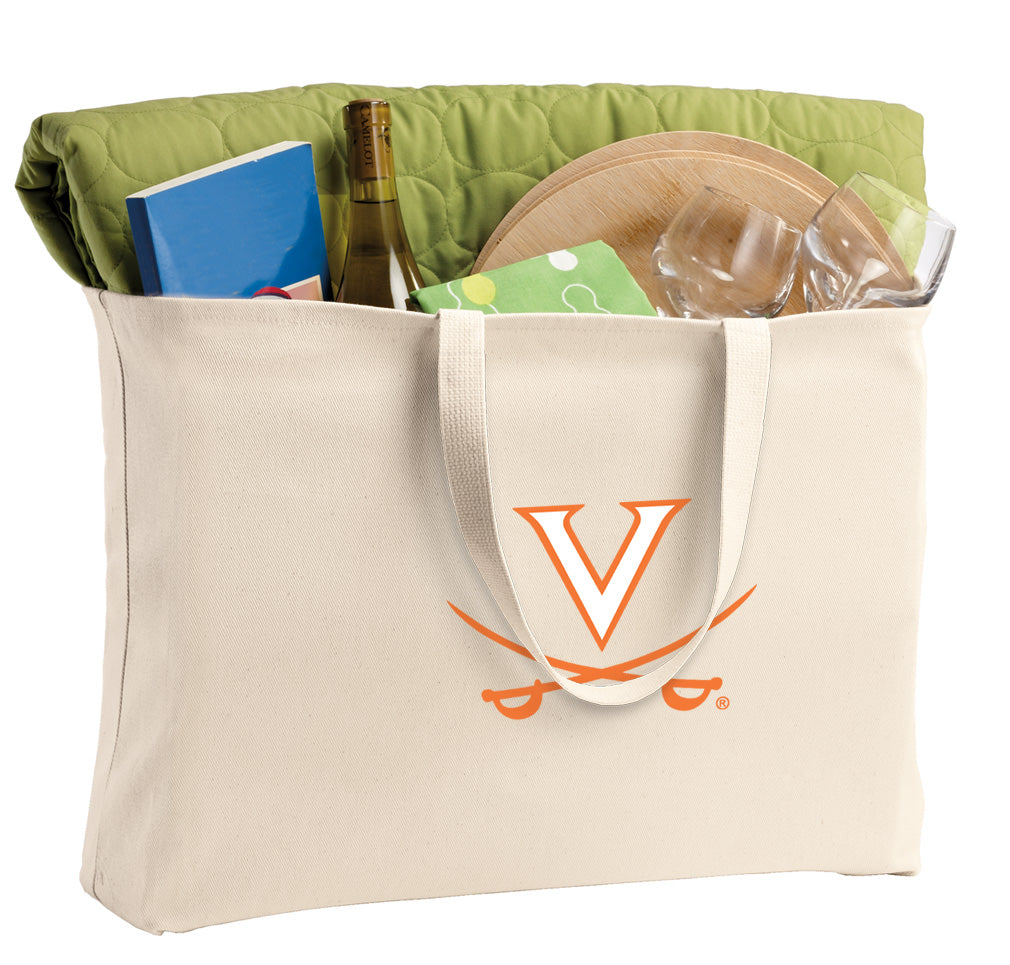 UVA Large Tote Bag University of Virginia Jumbo Tote for Beach Pool or Travel