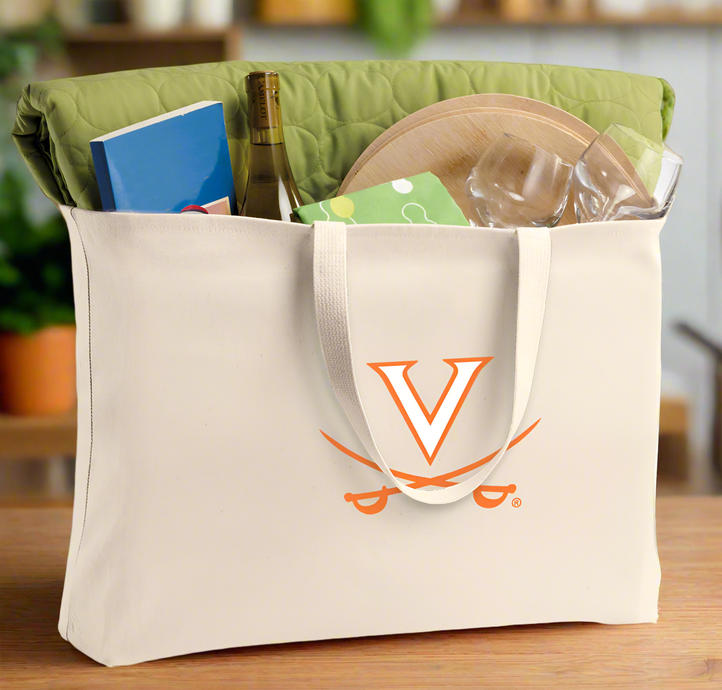 UVA Large Tote Bag University of Virginia Jumbo Tote for Beach Pool or Travel