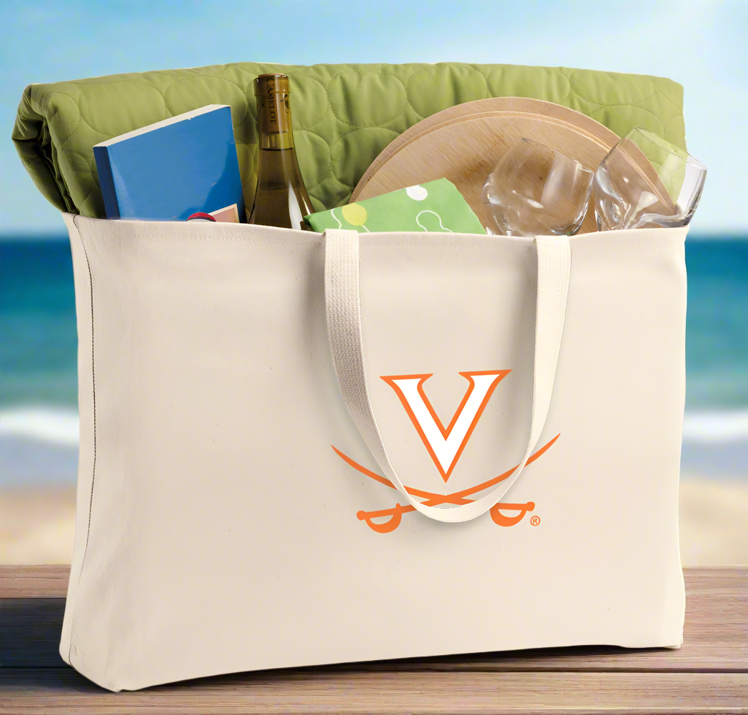 UVA Large Tote Bag University of Virginia Jumbo Tote for Beach Pool or Travel